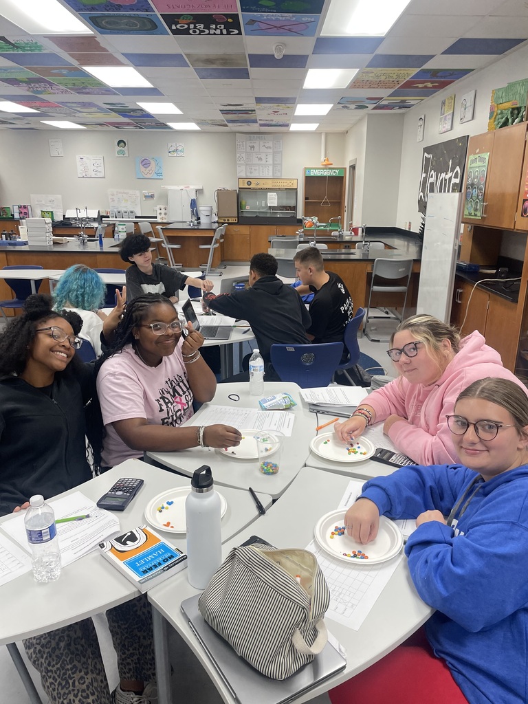 Mrs. Fox's Biology Honors classes studied population genetics using M&Ms.