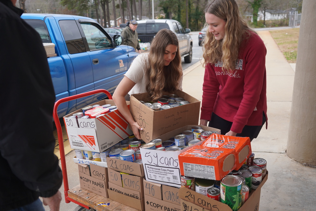 Broome High School students and staff donated nearly 3,000 canned goods to help D3 communities