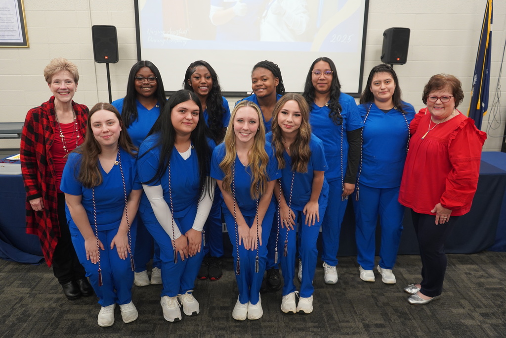 Last night, nine students in the Health Science program at Daniel Morgan Technology Center reached an important milestone by earning their CNA pins, officially completing the program. Of these graduates, seven accepted employment with Spartanburg Regional Healthcare System after successfully completing their work-based learning experiences in hospital and restorative care units.  We are incredibly grateful for our strong partnership with Spartanburg Regional Healthcare System, which continues to provide meaningful, career-ready opportunities for our students. Congratulations to these outstanding students! We are excited to see all that you accomplish!