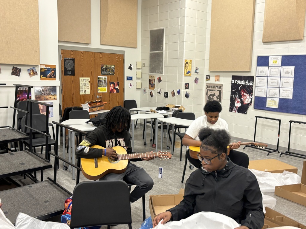 Mr. Alley's class received guitars through a grant from the South Carolina Arts Commission