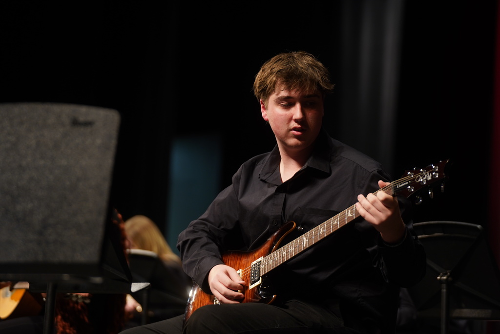 Mr. Alley's class received guitars through a grant from the South Carolina Arts Commission