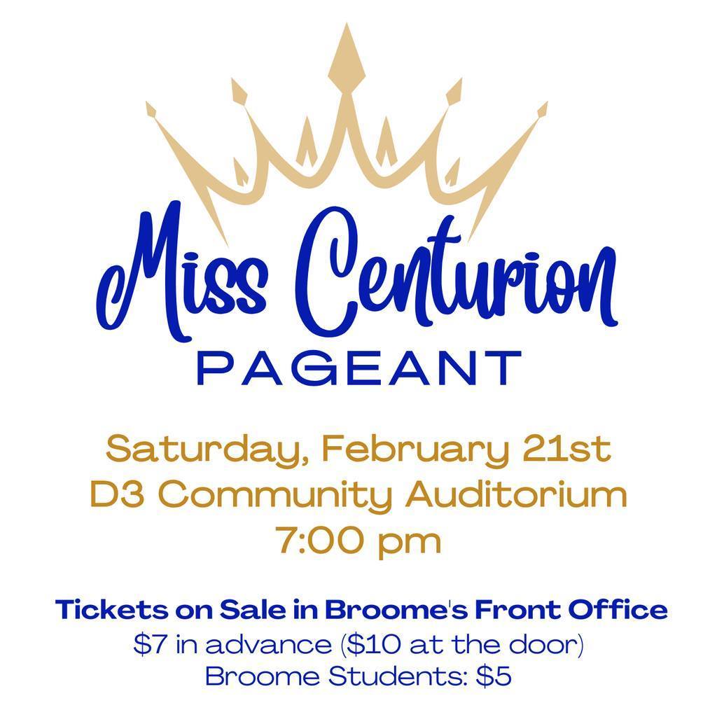Miss Centurion Pageant rescheduled for Saturday, February 21