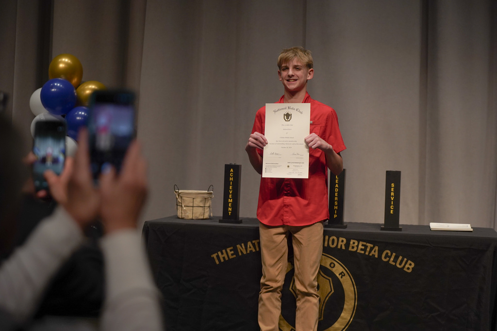 More than 70 students were inducted into Clifdale Middle School's Beta Club last night