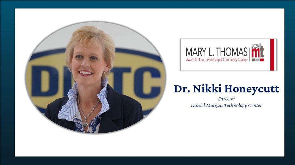 We are proud to share that Dr. Nikki Honeycutt, Director of Daniel Morgan Technology Center, is the recipient of the 2026 Mary L. Thomas Award for Civic Leadership and Community Change! Dr. Honeycutt received this prestigious award during last night's Spartanburg County Foundation Annual Meeting. Thank you, Dr. Honeycutt, for your leadership and for all that you do to help provide state-of-the-art opportunities for our students! 📸:Spartanburg County Foundation  https://www.youtube.com/watch?v=vpBYW5a-eSE&feature=youtu.be