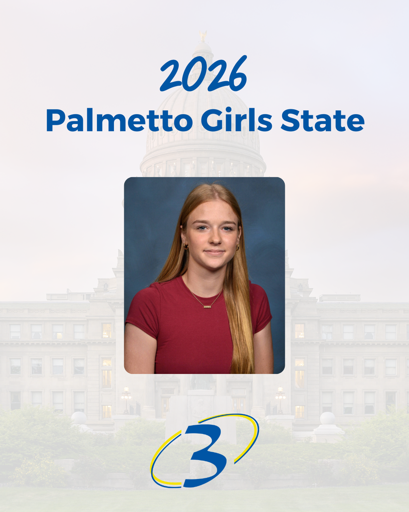 Congratulations to Aughtry McAbee, who was selected to represent Broome High School at Palmetto Girls State this summer!   Palmetto Girls State is a one-week leadership and citizenship training program designed to educate outstanding high school students about state and local government.  Participants experience governmental procedure by simulating political campaigns, elections, and the political process. They also learn about the principles of citizenship and public service from guest speakers, expert panels, and staff members.  We are excited for Aughtry! 