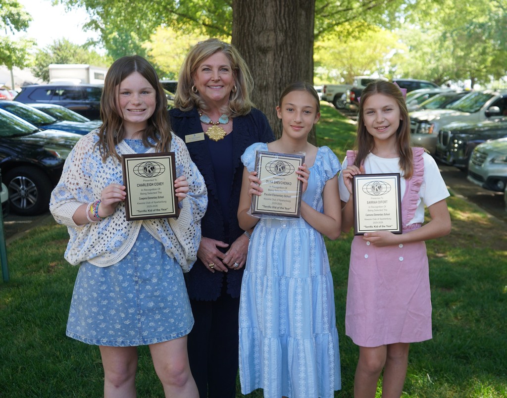 Each year, the Kiwanis Club of Spartanburg celebrates all Terrific Kids of the Year across Spartanburg County during a special luncheon. These students are recognized for their character and leadership.  Our 2026 Terrific Kids of the Year are: Cannons Elementary School: Sarrah Difort Cowpens Elementary School: Charleigh Coxey Pacolet Elementary School: Olha Shevchenko  Congratulations to these outstanding students, and all D3 Terrific Kids! Thank you to the Kiwanis Club of Spartanburg for celebrating our students and their families!