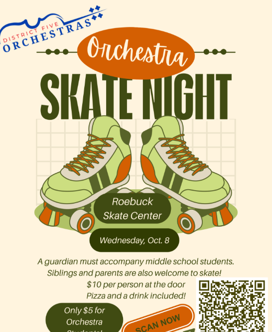 D5 Orchestra Skate Night at Roebuck Skate Center on Wednesday October 8th