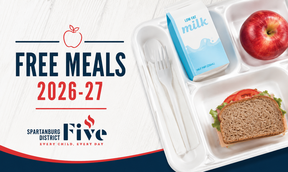 Free Meals graphic with lunch tray