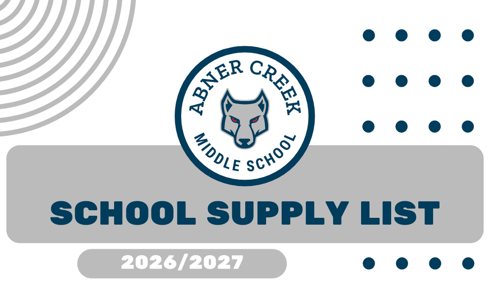 School Supply List for 2026/2027 year