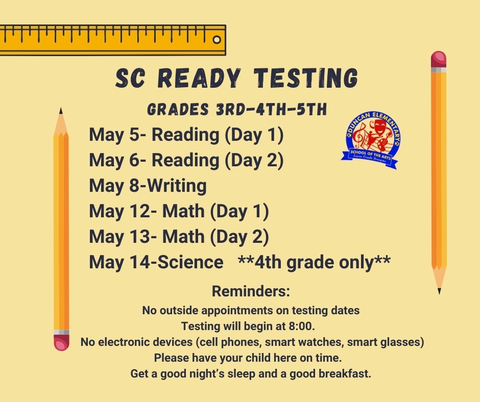 SC Ready testing dates