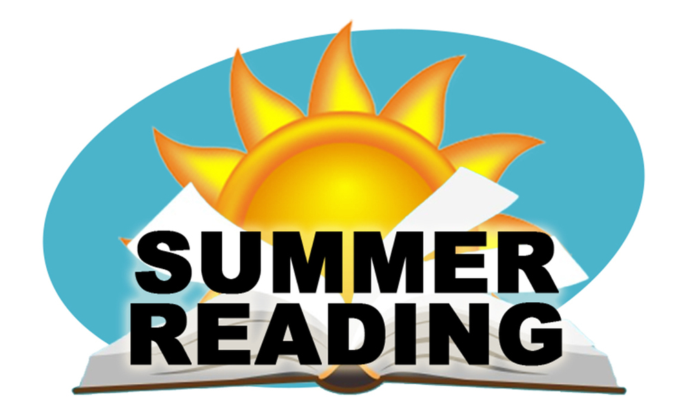 Summer Reading above a book and in front of the sun.