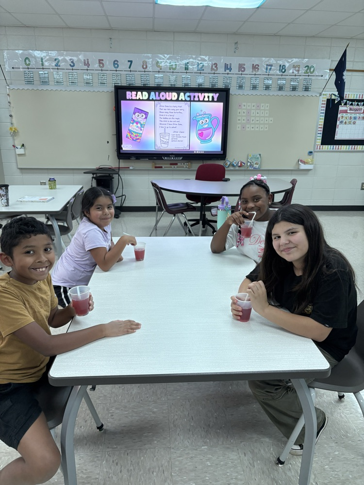 Mrs McDaniel’s class enjoying Jitter Juice!