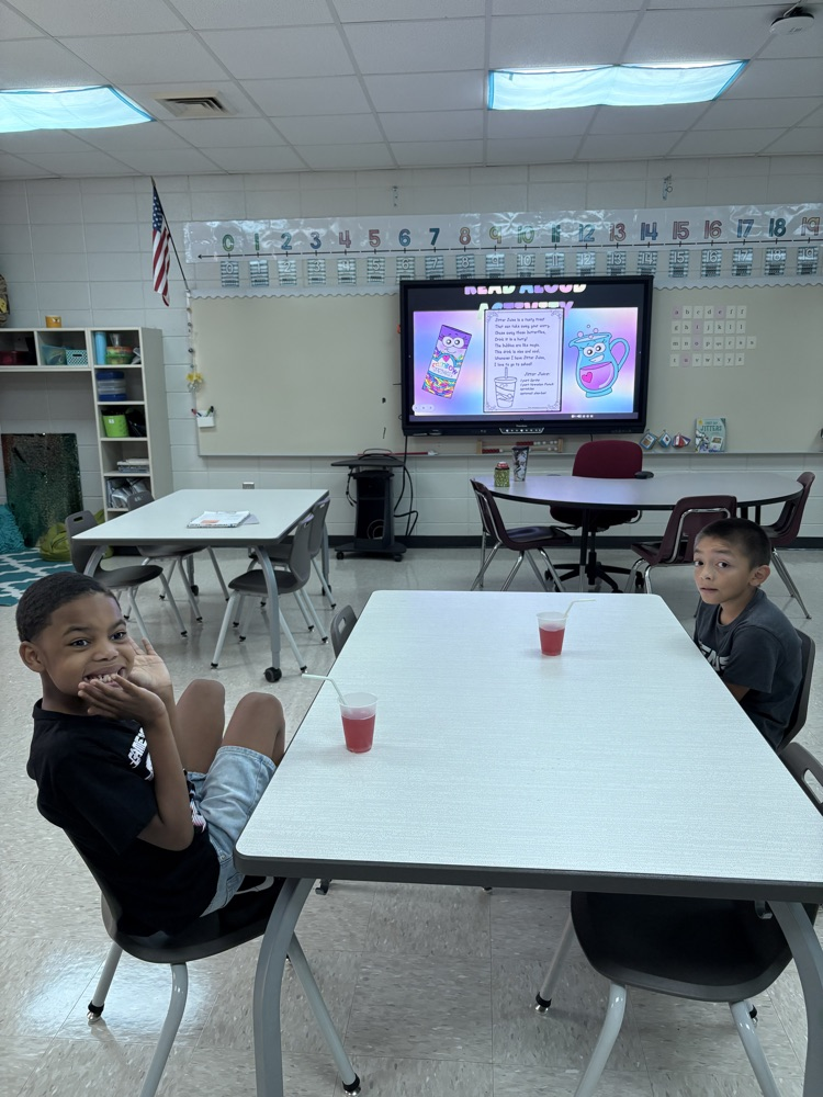 Mrs McDaniel’s class enjoying Jitter Juice!