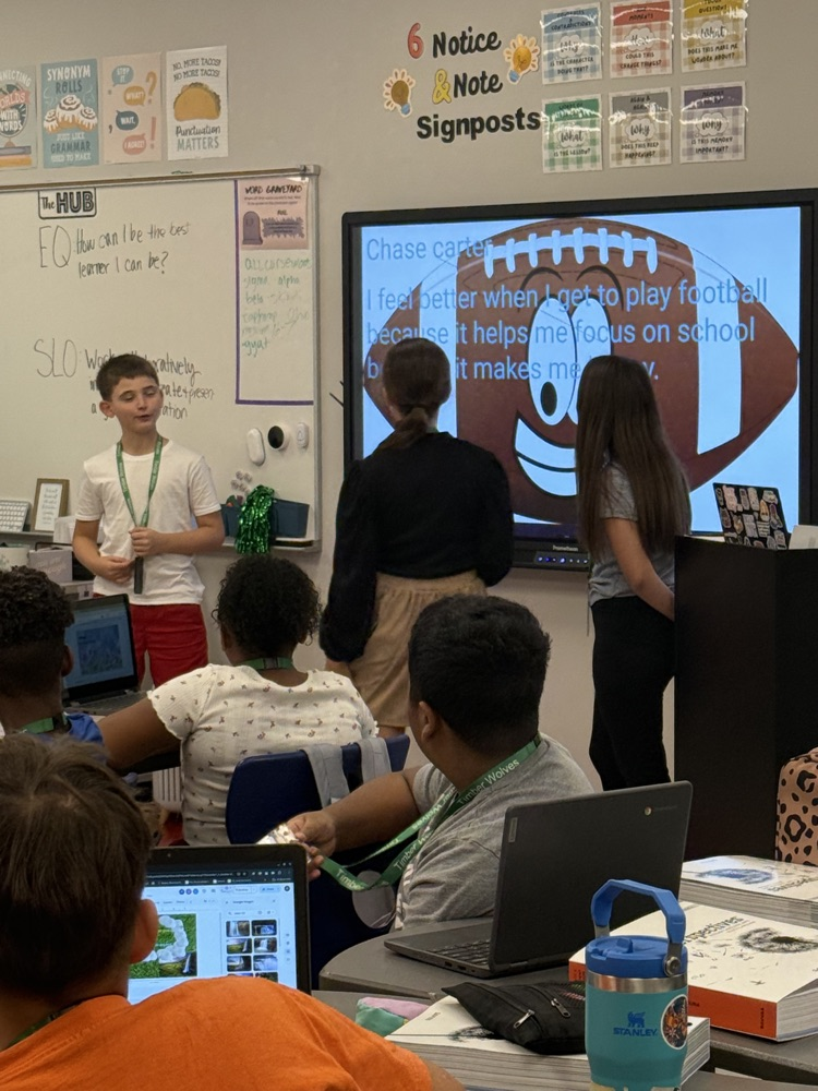 students sharing slides
