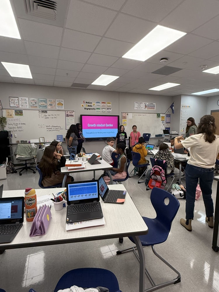 students sharing slides