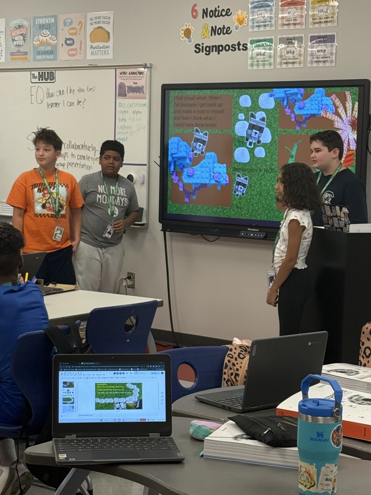 students sharing slides