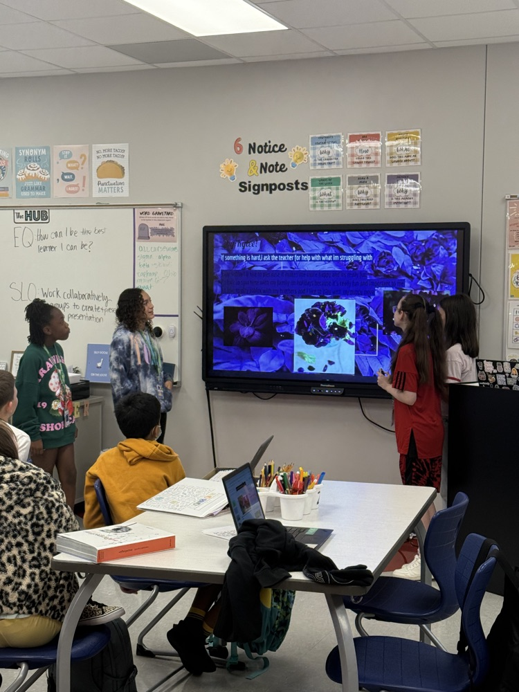 students sharing slides