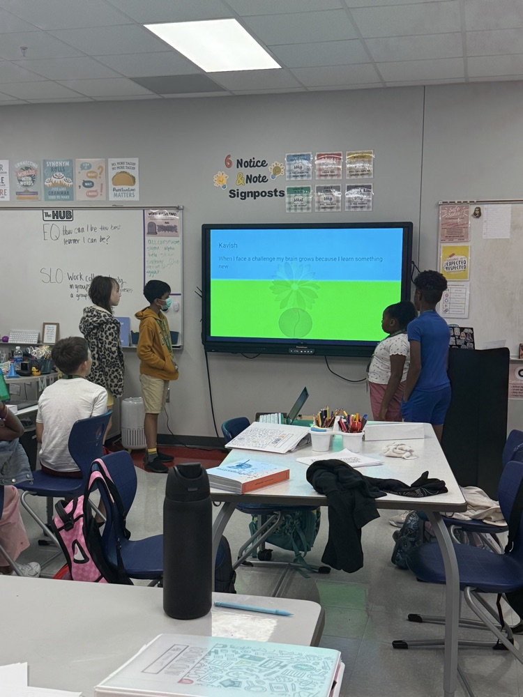 students sharing slides