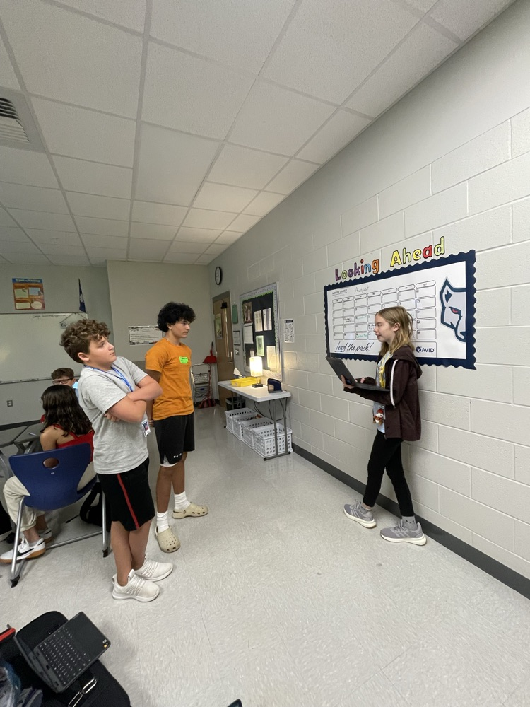 students interviewing each other