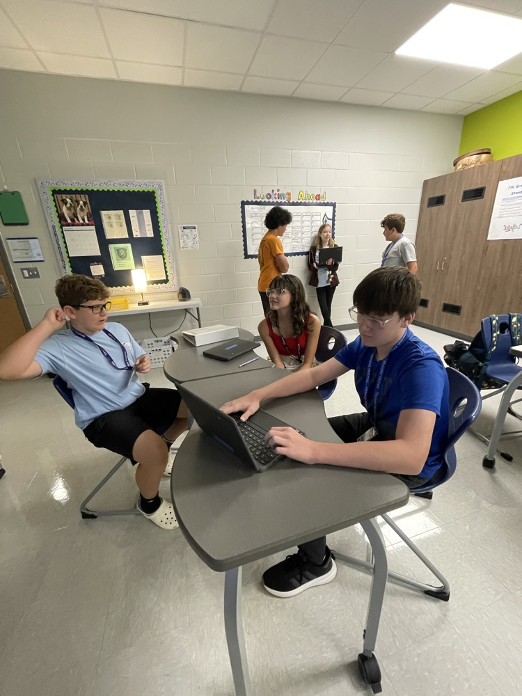 students interviewing each other