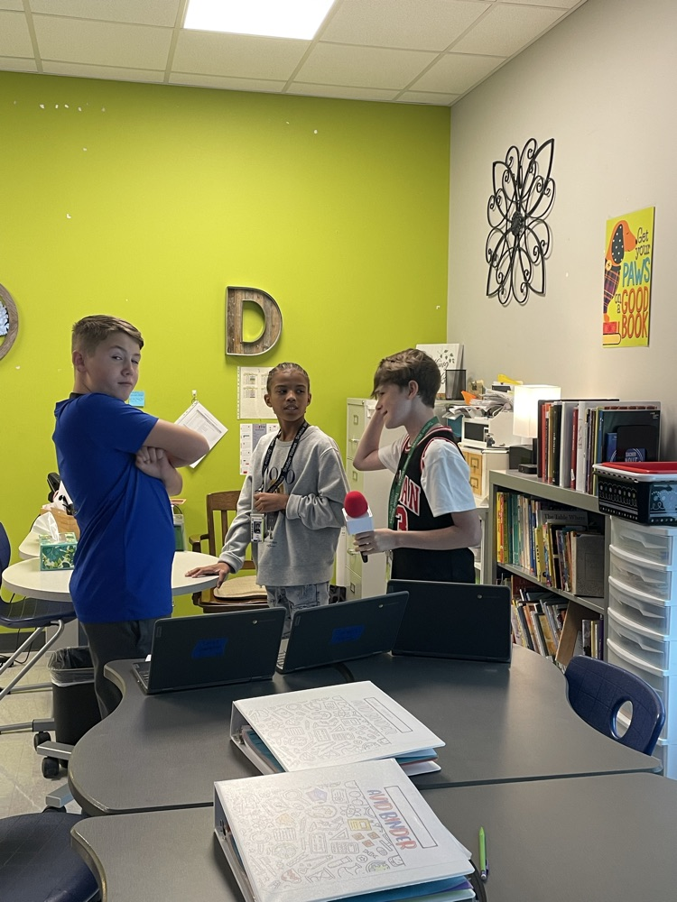 students interviewing each other