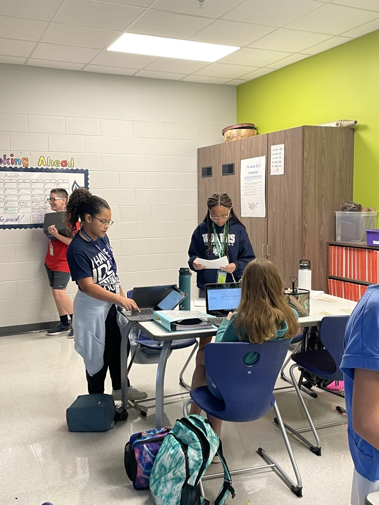 students interviewing each other