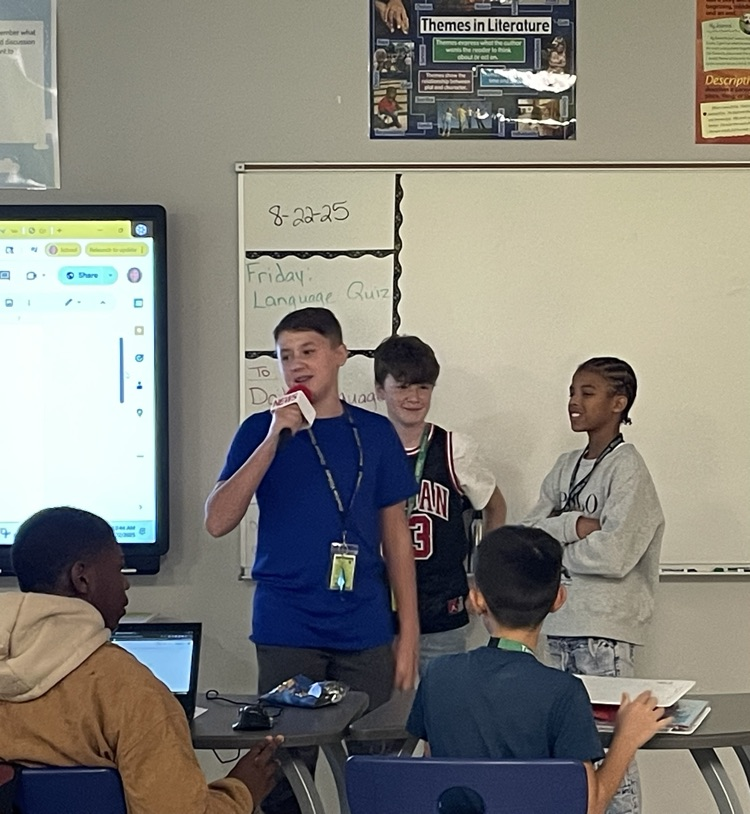 students interviewing each other