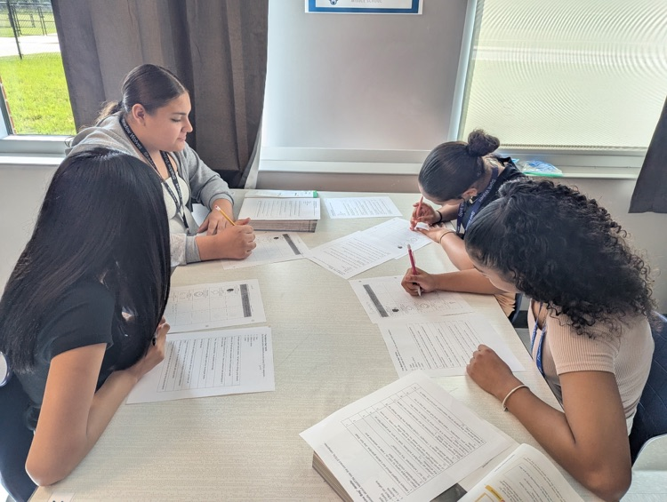 kids working in on writing