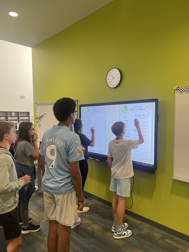students in the library
