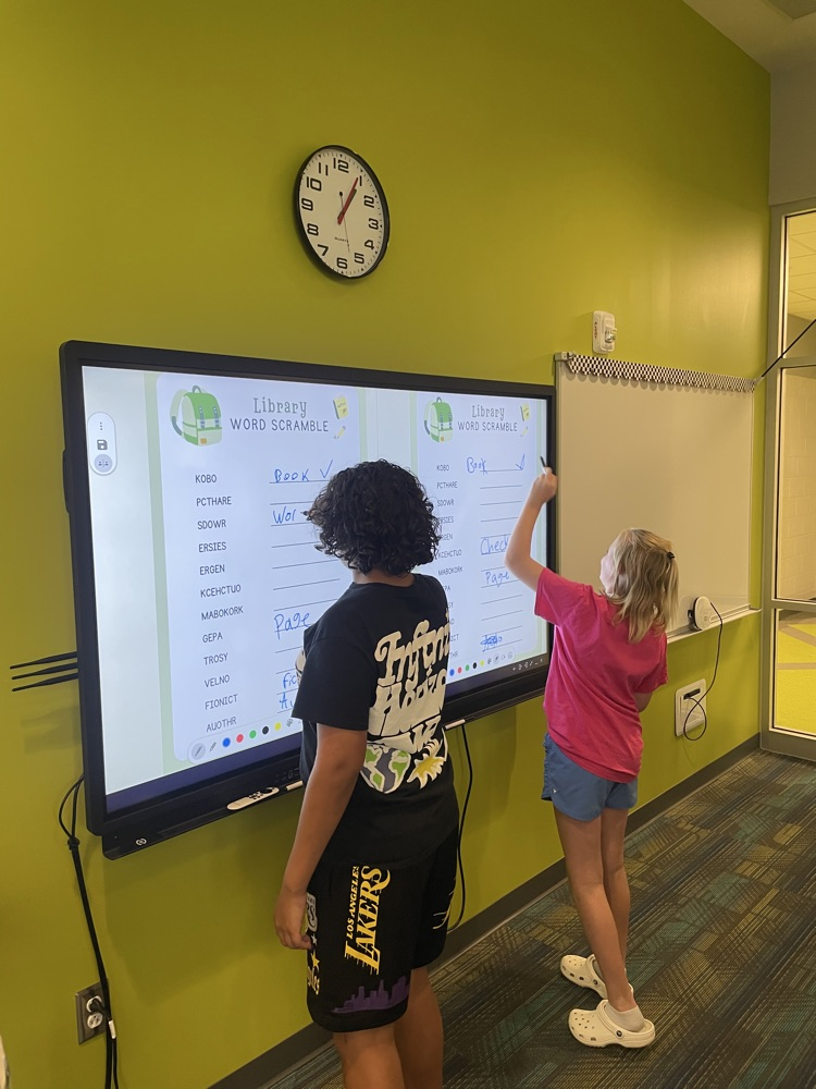 students in the library