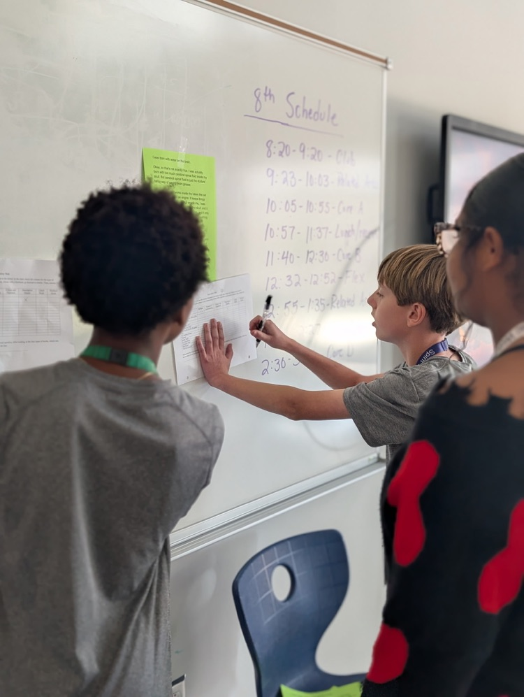 students working on writing