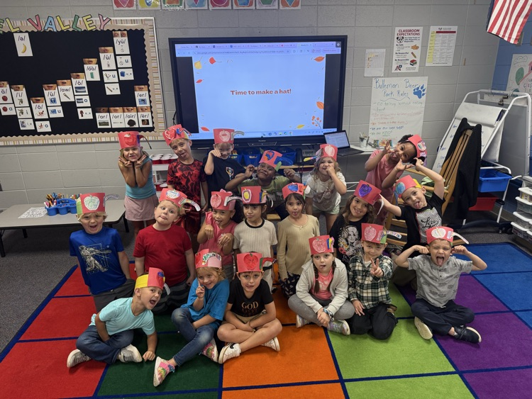 Johnny Appleseed Day snack and hat making with Ms. Bulleman’s class