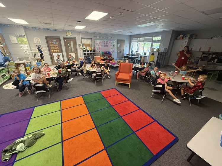 Johnny Appleseed Day snack and hat making with Ms. Bulleman’s class
