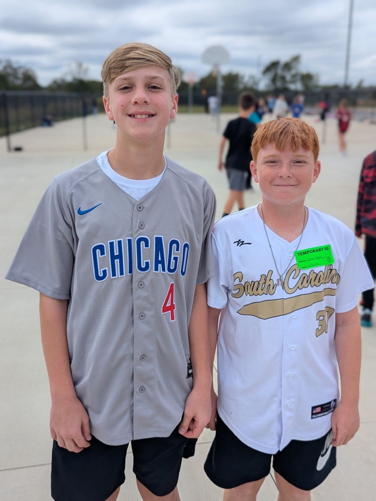 students dressed in team gear
