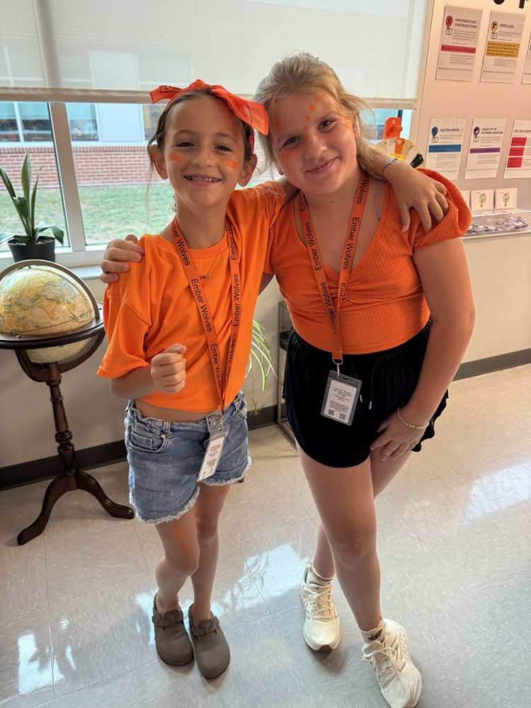 kids and teachers wearing house colors