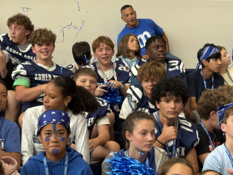 kids and teachers at the pep rally