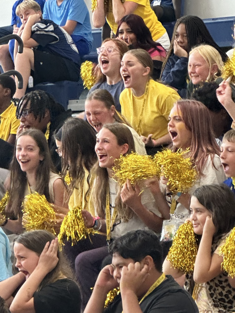 kids and teachers at the pep rally
