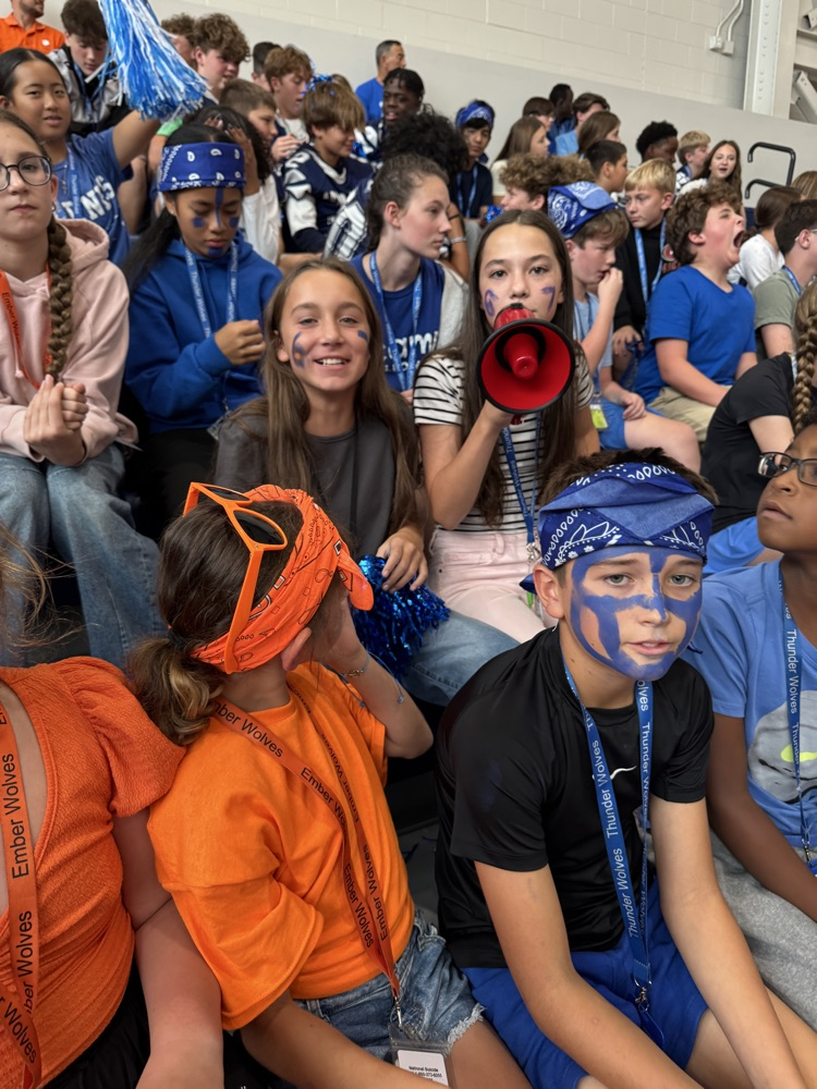 kids and teachers at the pep rally