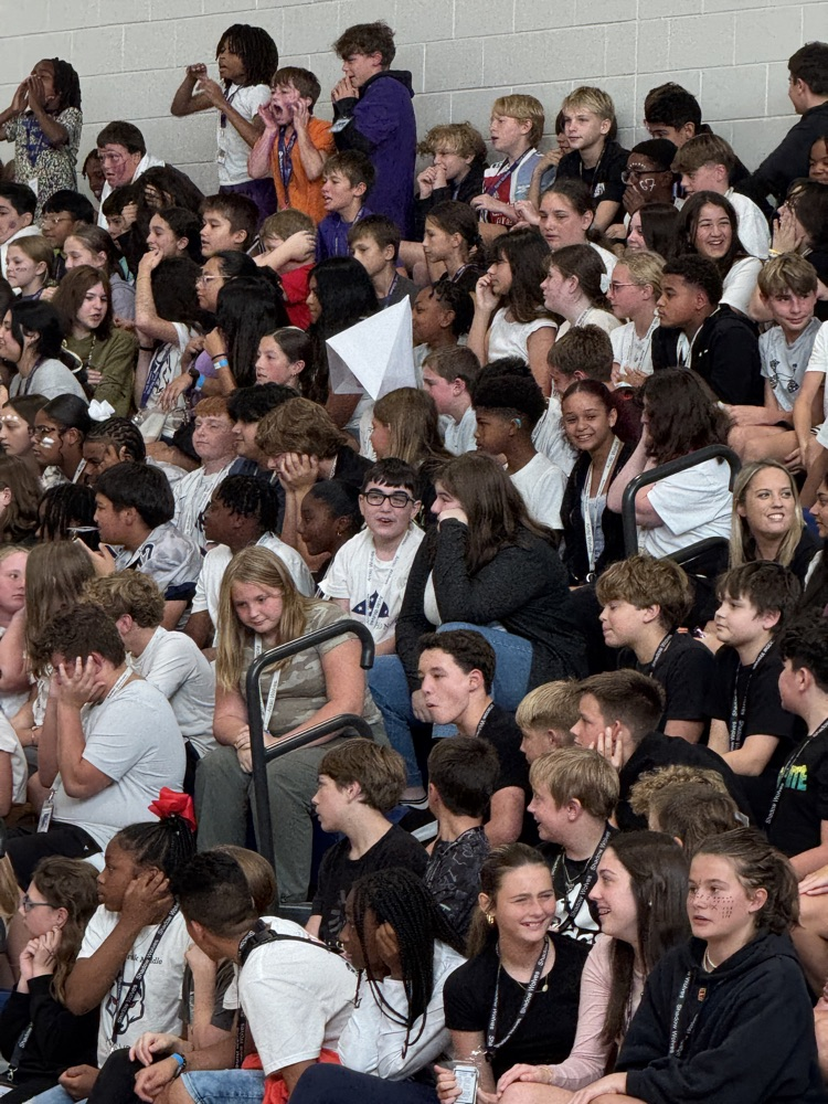 kids and teachers at the pep rally