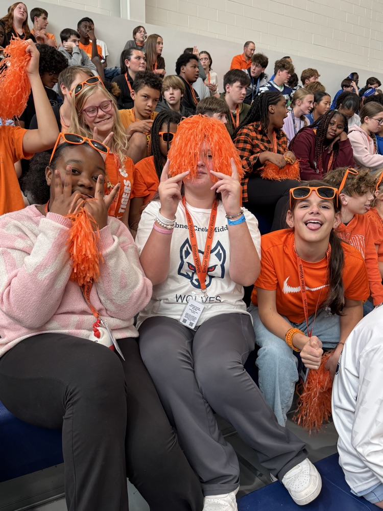 kids and teachers at the pep rally