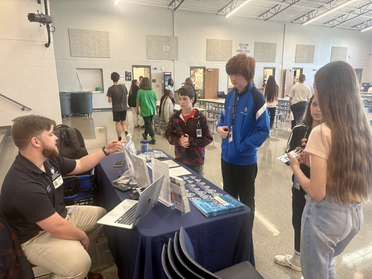 students with visitor