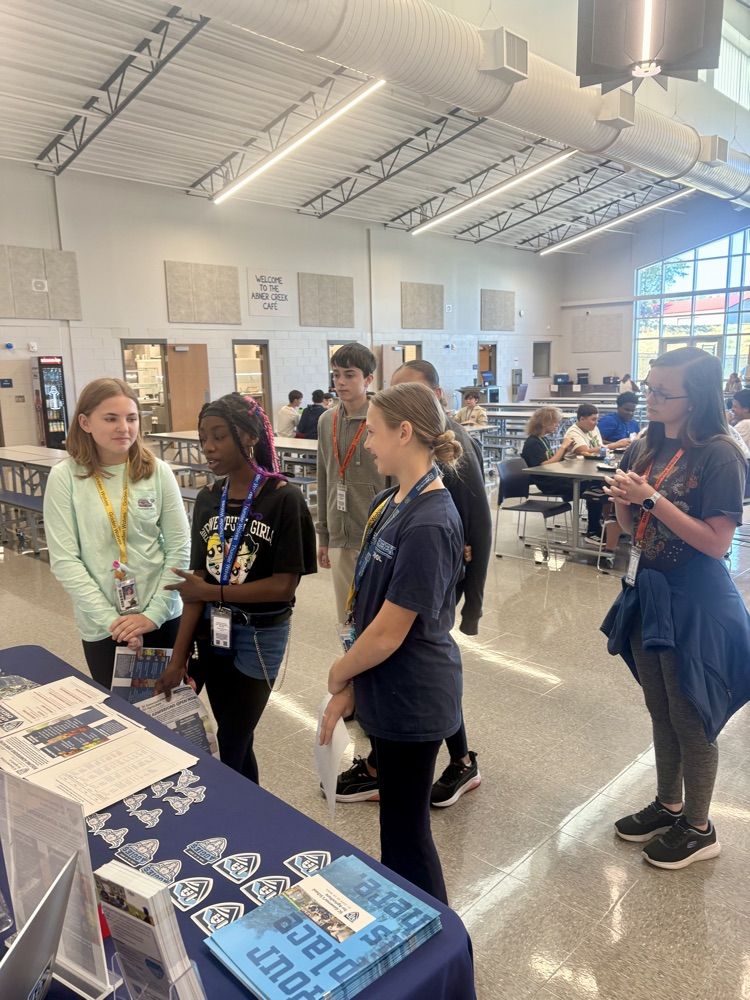 students with visitor