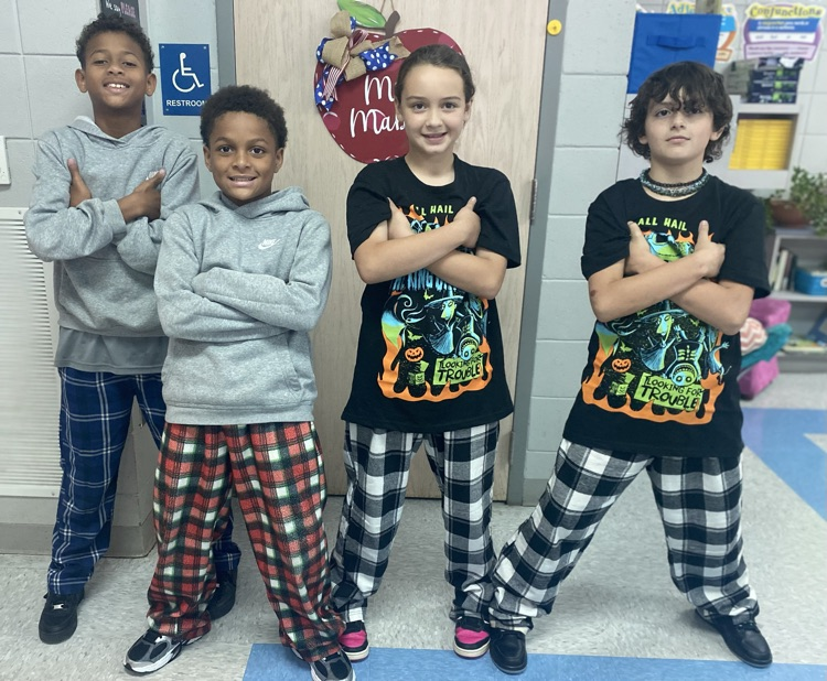 kids in matching pajamas