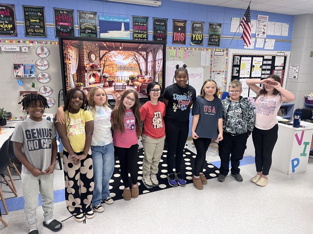 students wearing shirts with positive messages