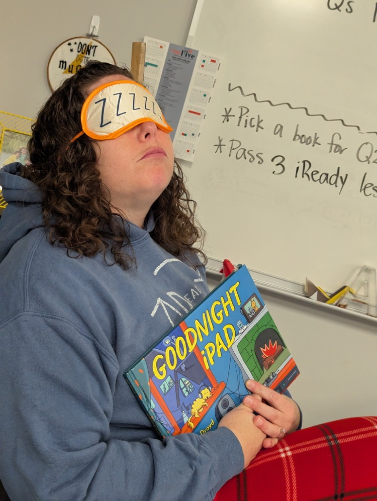 teacher dressed in pajamas