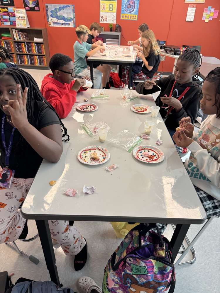 kids using food to create cells