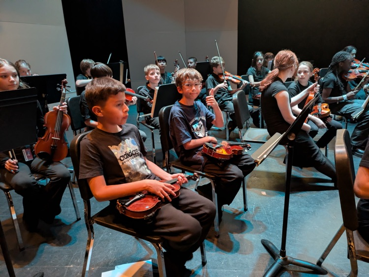 Orchestra students at a concert