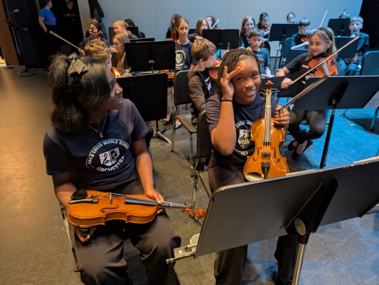 Orchestra students at a concert
