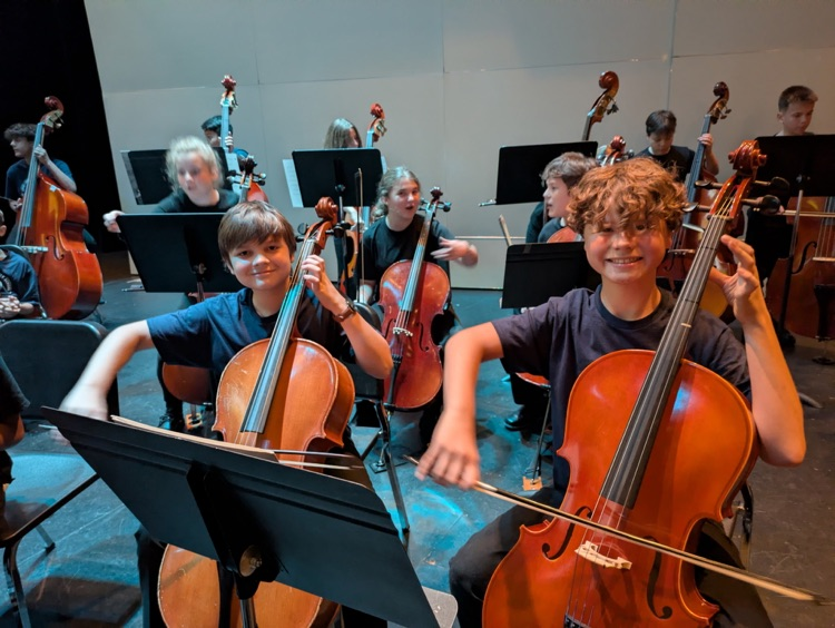 Orchestra students at a concert