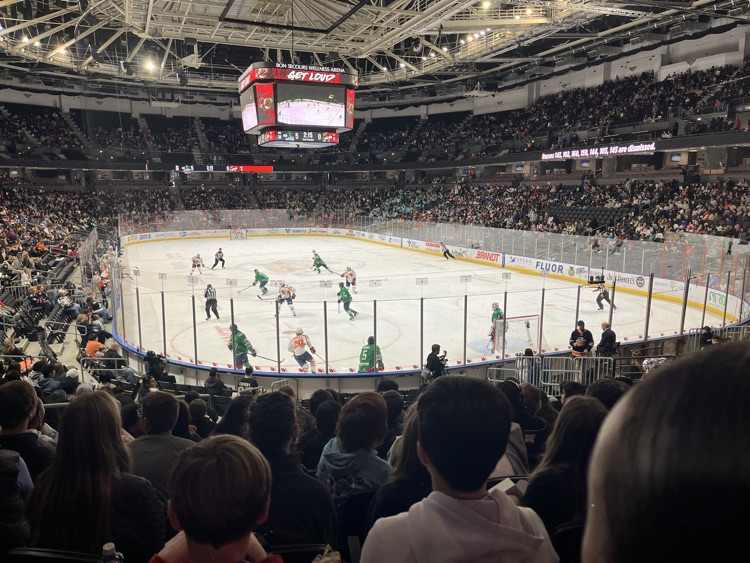 8th grades at the hockey game